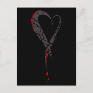 Carte Postale Coeur saignant. J'ai blessé un coeur triste. L'obs