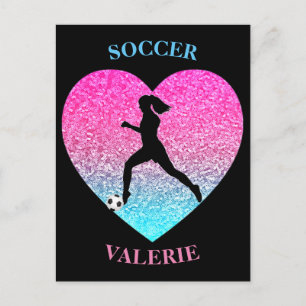 Carte postale Coeur Sequins Soccer