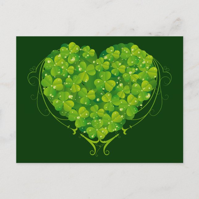 Carte Postale Coeur shamrock (Devant)