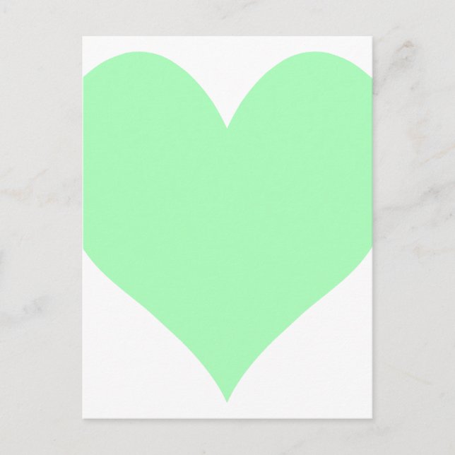 Carte Postale Coeur vert Mint (Devant)