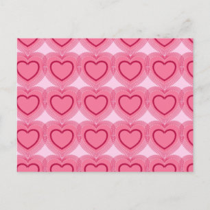 Carte Postale Coeurs Abstraits modernes - Azalea rose