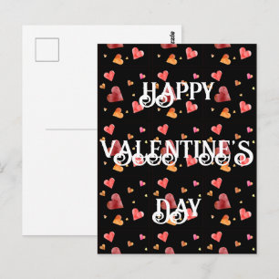 Carte postale Coeurs aquarelle colorée