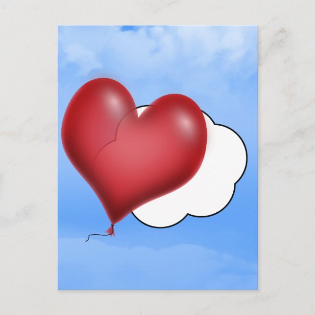 Carte Postale Coeurs Balloons (Ajouter Votre Texte) (Devant)