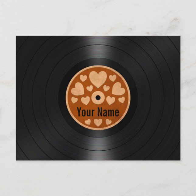 Carte Postale Coeurs Brown Album de disque vinyle personnalisé (Devant)