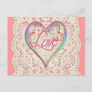 Carte Postale COEURS CUPIDES AMOUR & LACE par SHARON SHARPE