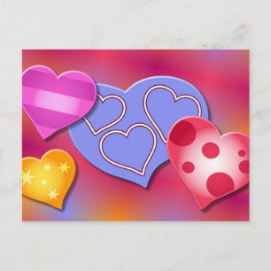 Carte Postale Coeurs d'amour