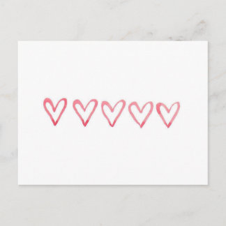 Carte postale Coeurs d'aquarelle de Valentine