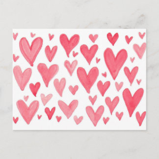 Carte postale Coeurs d'aquarelle de Valentine