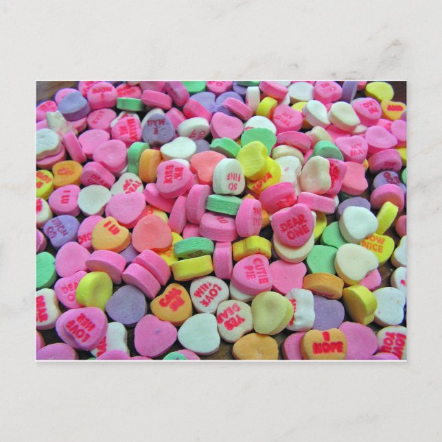 Carte Postale Coeurs de bonbons (Devant)