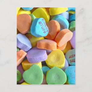 Carte Postale Coeurs de bonbons colorés
