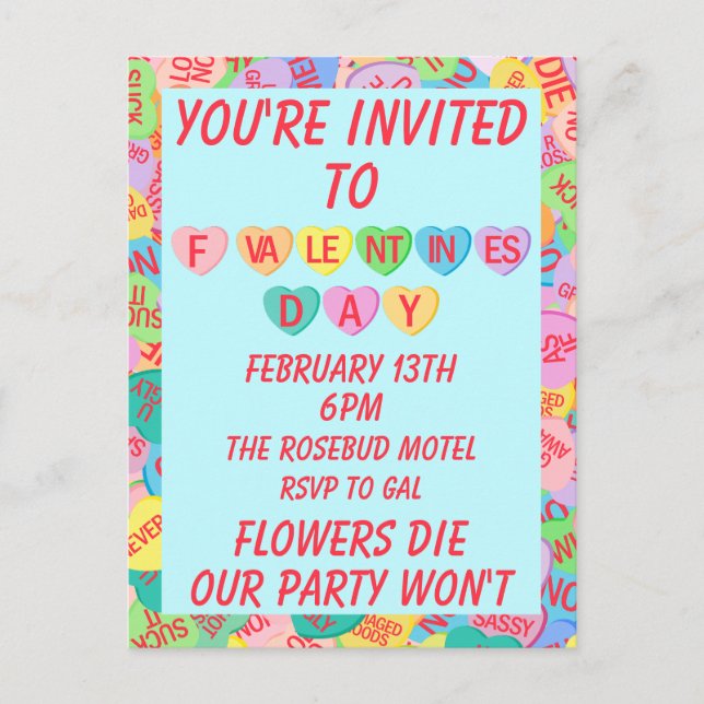 Carte Postale Coeurs de bonbons V. 2.0 (Devant)