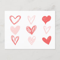 Cœurs de la Saint-Valentin Rose Minimaliste Modern