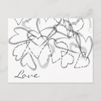 Carte Postale Coeurs de script