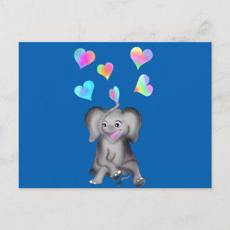 Carte Postale Coeurs d'éléphants par The Happy Juul Company