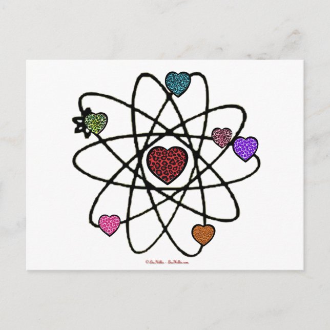 Carte Postale Coeurs Empreintes de léopard de Valentine atomique (Devant)