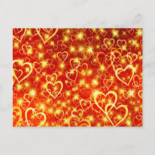 Carte Postale Coeurs en feu
