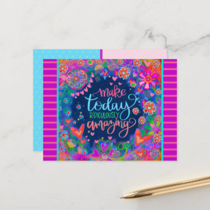 Carte Postale Coeurs floraux amusants Citation ridiculement Extr