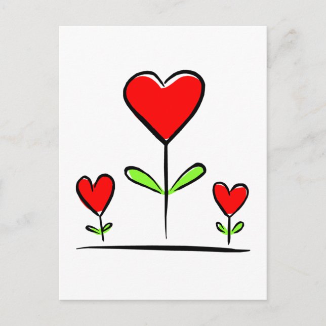 Carte Postale Coeurs florissants Fleurs Aimer Coeur (Devant)