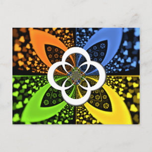 Carte Postale Coeurs Iridescente Polka sans soudure Point Art Ab