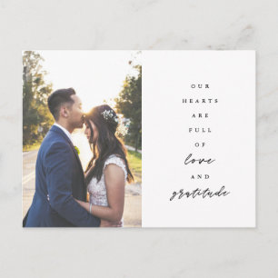 Carte Postale Cœurs Pleins de Remerciements de Mariage