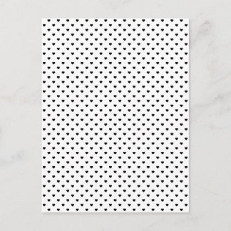 Carte Postale Coeurs Polkadot Noir sur Blanc