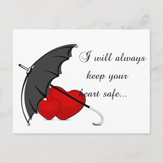 Carte Postale Coeurs protégés par l'amour (Devant)