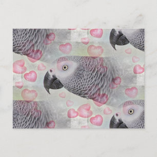 Carte Postale Coeurs Puffy Gris Africains