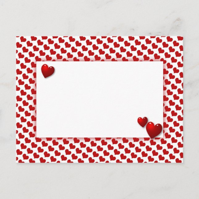 Carte Postale Coeurs rouges (Devant)