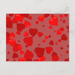 Carte Postale Cœurs rouges