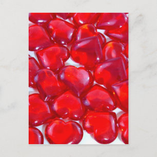 Carte Postale Coeurs rouges brillants