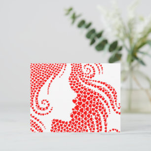 Carte Postale Cœurs rouges Joyeuse Saint-Valentin