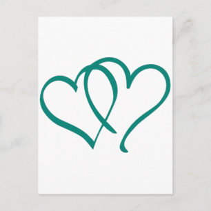 Carte Postale Coeurs turquoises
