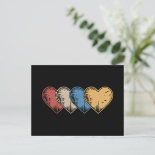 Carte Postale Coeurs vintages Cool Retro Valentines Jour Cadeau