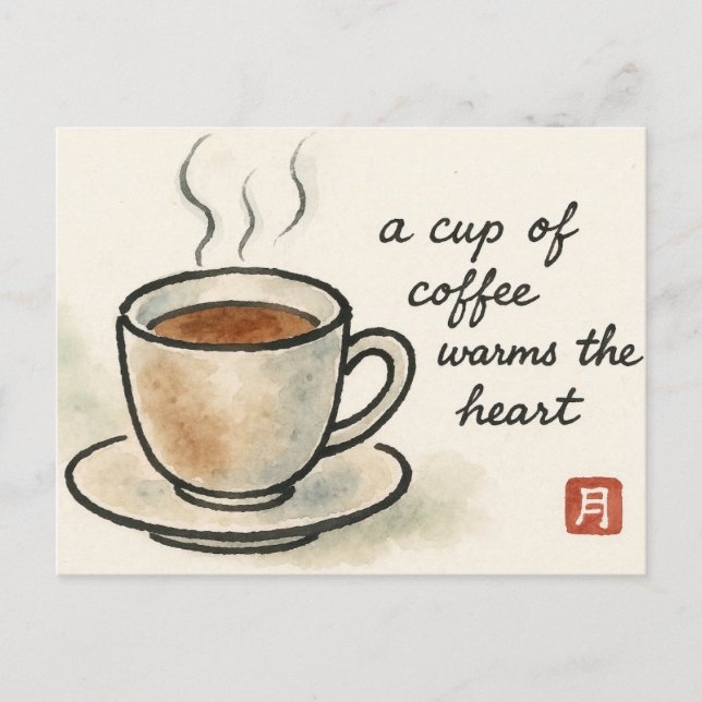 Carte Postale Coffee Etegami Postcard (Devant)