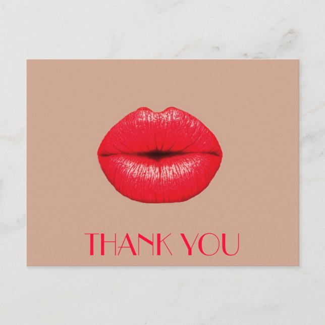 Carte Postale Coffee Lips baiser pop art Merci (Devant)