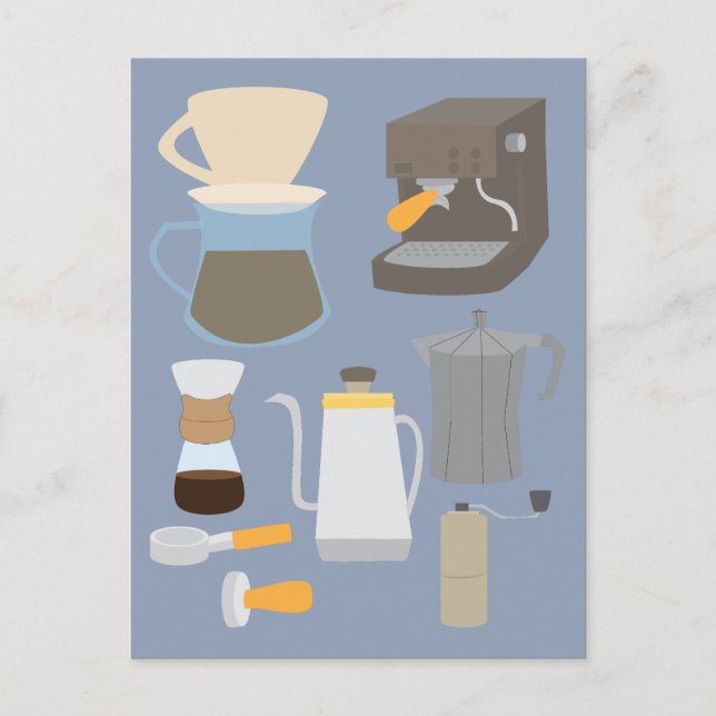 Carte Postale Coffee Maker Tools (Devant)