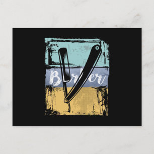 Carte Postale Coiffeur de coiffure - Razor Vintage rétro