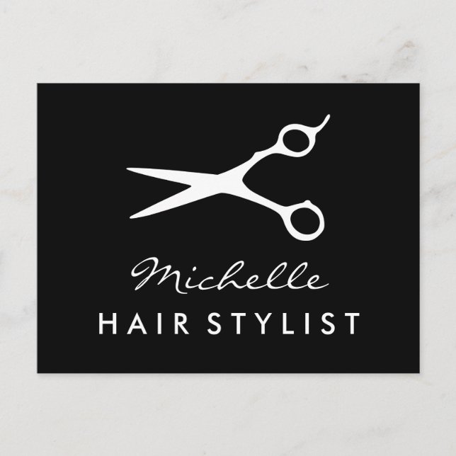 Carte postale coiffeur personnalisée pour le salon (Devant)