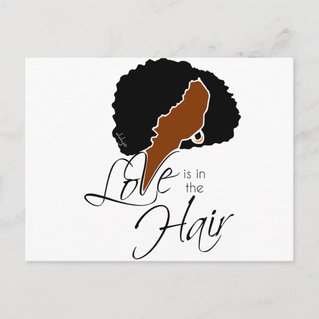 Carte Postale Coiffure noire naturelle | L'amour est dans les ch (Devant)