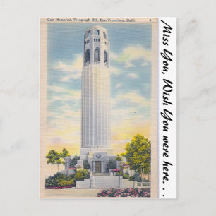 Carte Postale Coit Memorial, San Francisco, Californie