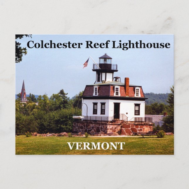 Carte Postale Colchester Reef Lighthouse, Vermont Postcard (Devant)