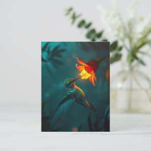 Carte Postale Colibri dans le jardin