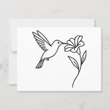 Colibri et Fleur - minimaliste de l'art de la lign