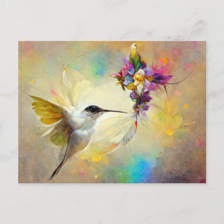 Carte Postale Colibri Floral