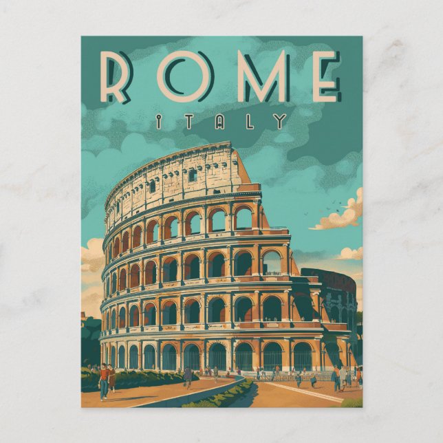 Carte Postale Colisée vintage de Rome (Devant)