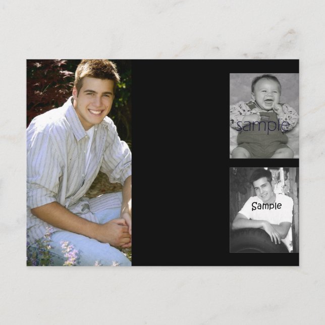 Carte postale collage 3-photo pour les diplômés (Devant)