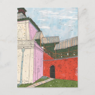 Carte Postale Collage artistique du paysage urbain de la vieille