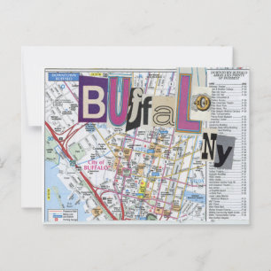 Carte Postale Collage Buffalo NY Maps