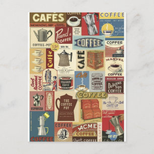 Carte Postale Collage café