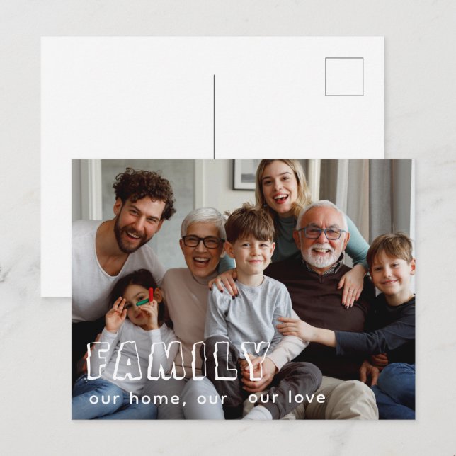 Carte Postale Collage Chic écriture familiale  (Devant / Derrière)